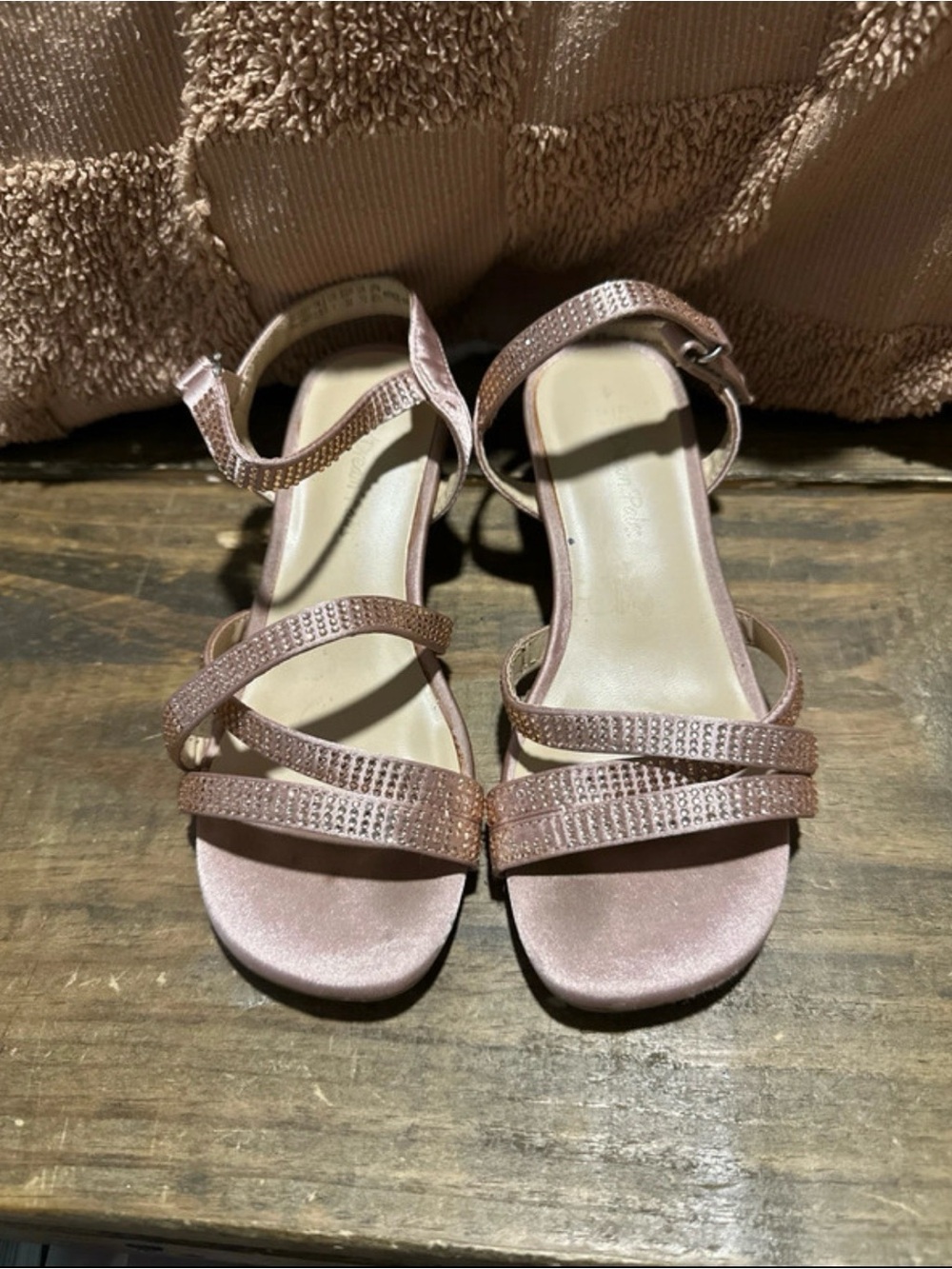 Kids Rose Gold Strappy Dress Sandals